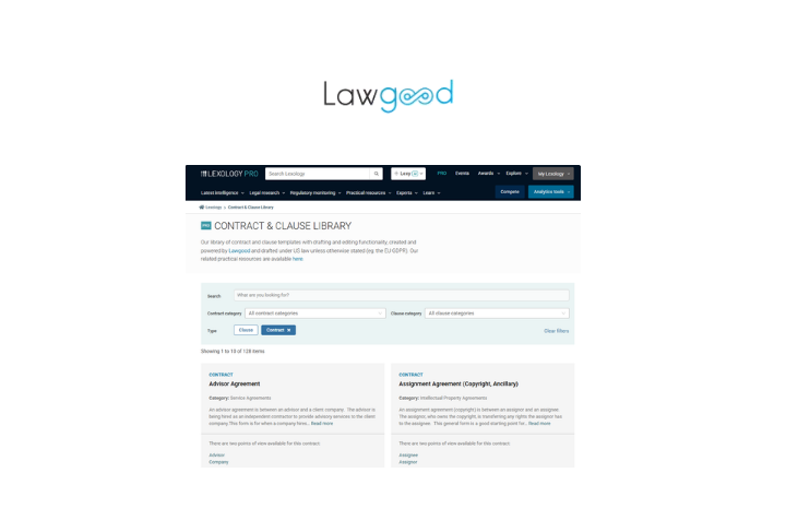 Lexology Extends its Partnership with Lawgood, Launching a New Contract and Clause Library